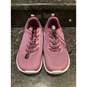 Hobibear Womens Barefoot Walking Shoes Mauve Purple Bungee Lace Sneakers Sz 9